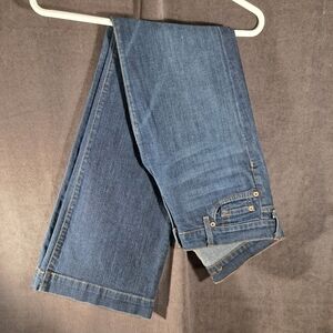 7 For All Mankind Dojo Wide Leg Flare Denim Medium Blue Jeans 5 Pockets G 28